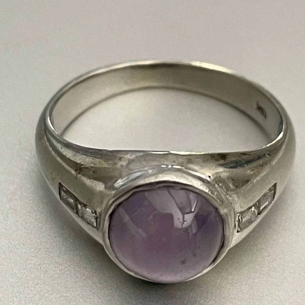 18k White Gold Star Sapphire Ring - Picture 5 of 14